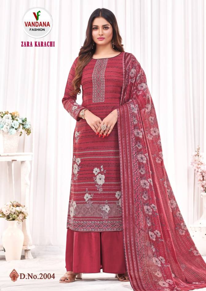 Vandana F Zara Karachi Vol 2 Cotton Dress Material Catalog
